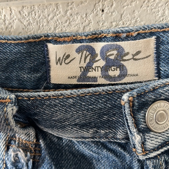 FP Free People Denim Shorts Distressed We The Free 28 Cotton Button Fly Medium - Picture 5 of 8